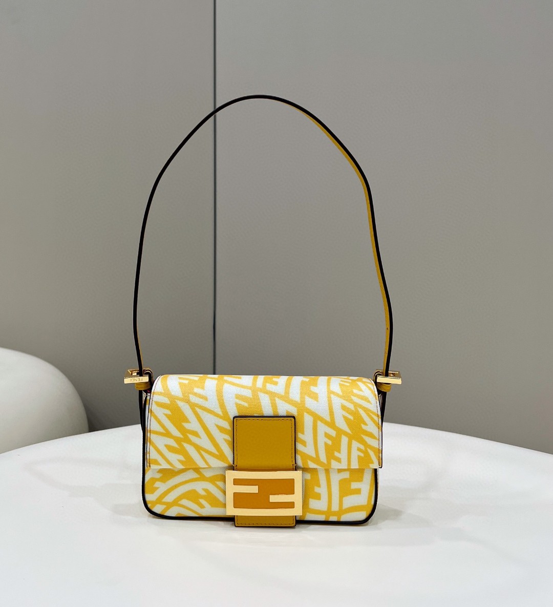 Fendi Mini Baguatte 1997 Yellow Glazed Bag For Woman 19.5cm/7.5in - Soul Replicas