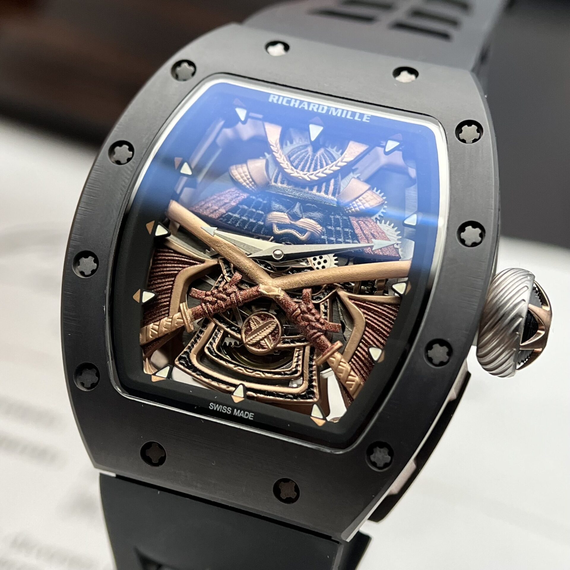Richard Mille Replica Watch RM47 Samurai Ceramic Rubber Strap 42.7mm - Soul Replicas