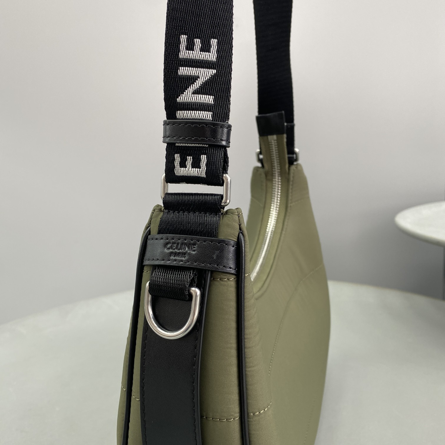 Celine Medium Ava Bag With Celine Strap In Quilted Nylon Khaki For Women 9in/23cm 196972DLI.15KH - Soul Replicas