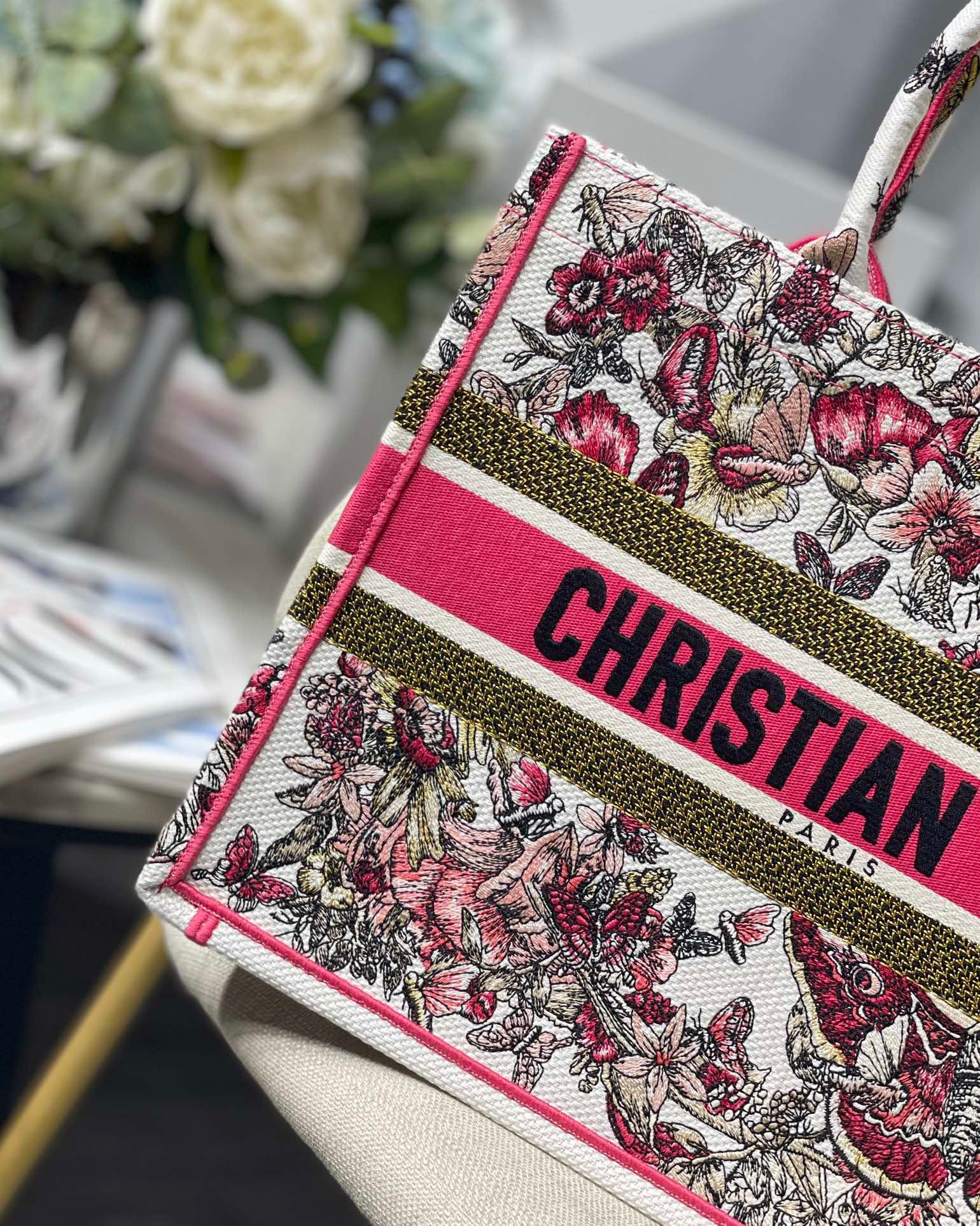 Christian Dior Medium Dior Book Tote Pink Multicolor. For Women. Women's Handbags 14in/36cm CD - Soul Replicas