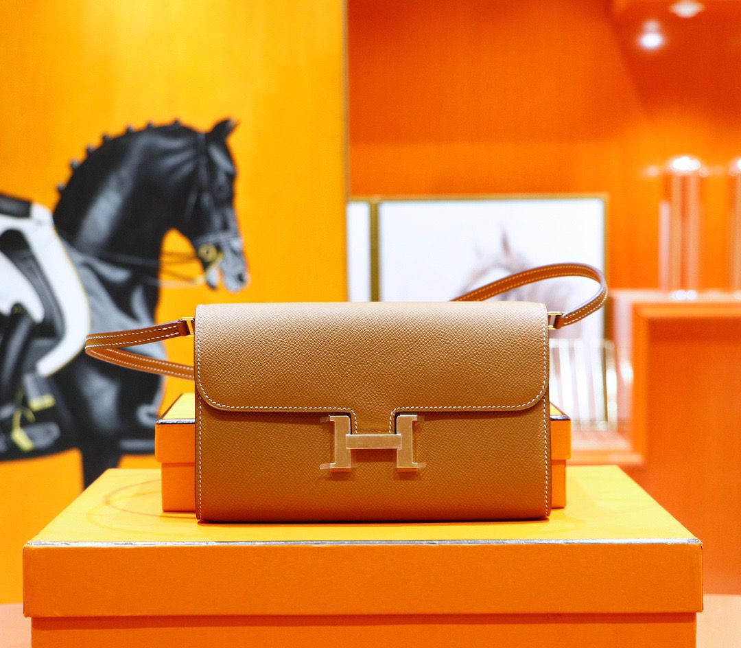 Hermes Constance Epsom Long To Go Wallet Brown For Women. Women's Wallet 8.1in/21cm - Soul Replicas