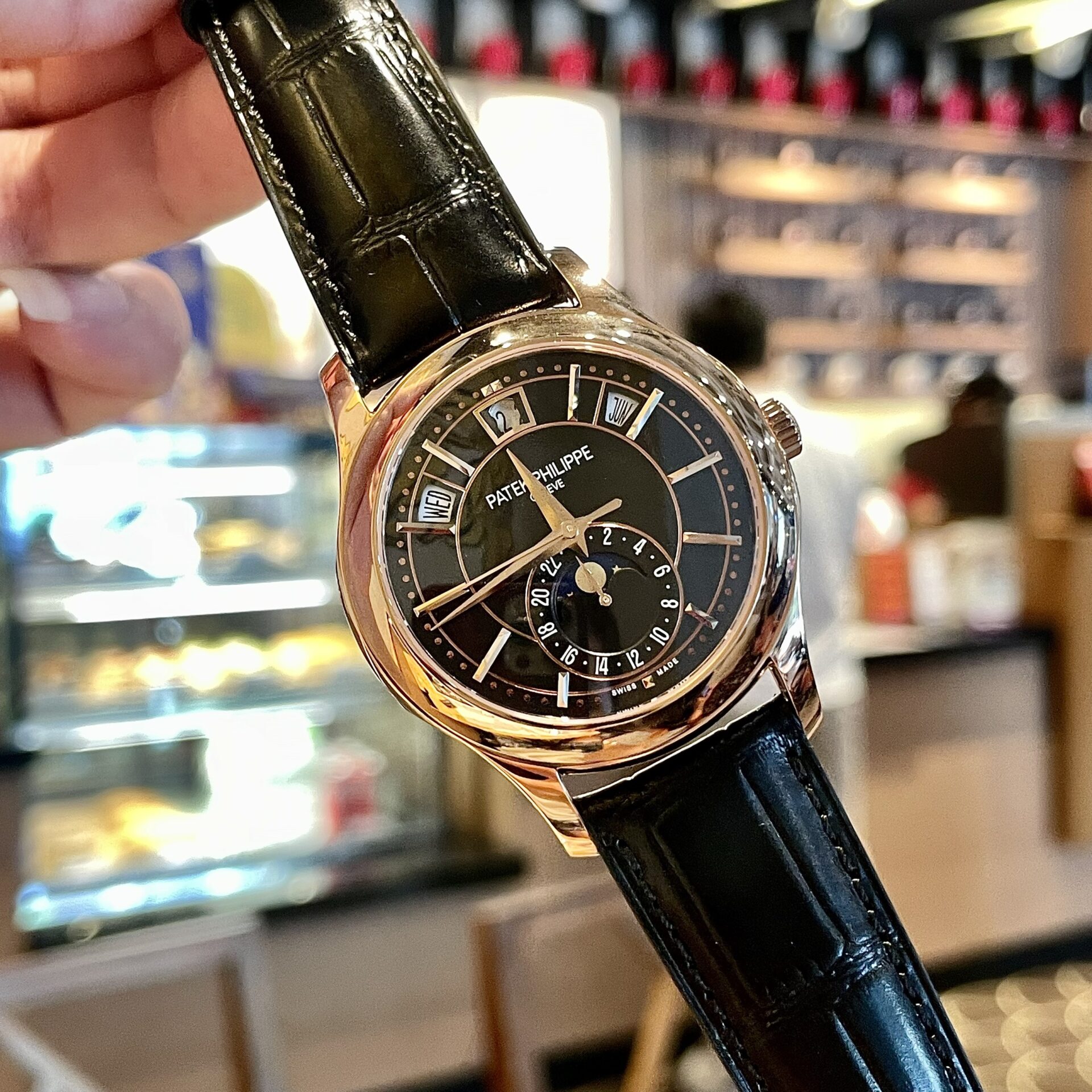 Patek Philippe Complications 5205R Replica Watch Black Dial Rose Gold 40mm - Soul Replicas