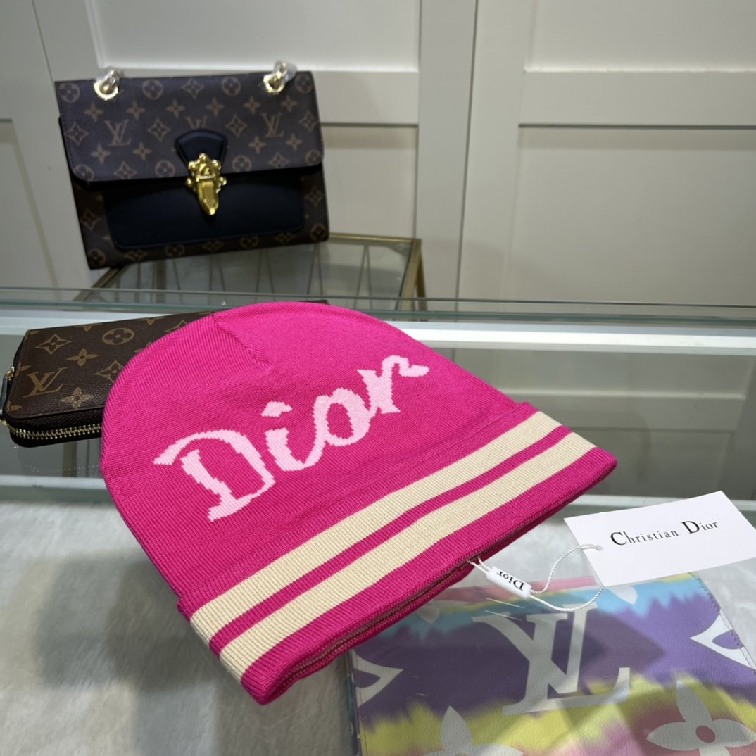 Dior Pompom Beanie In Pink - Soul Replicas