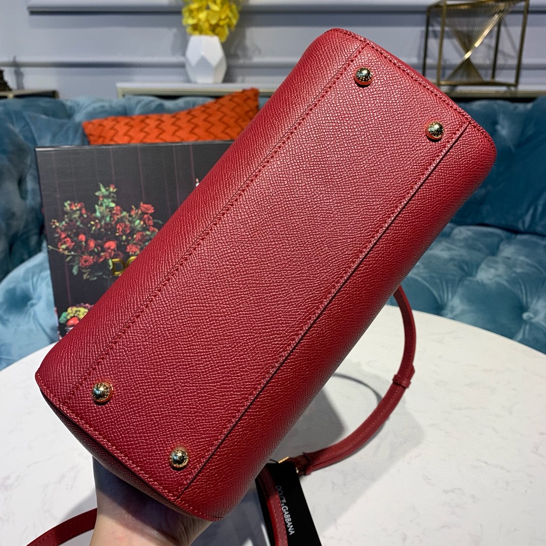 Dolce & Gabbana Small Sicily Bag In Dauphine Red For Women 7.5in/19cm DG - Soul Replicas