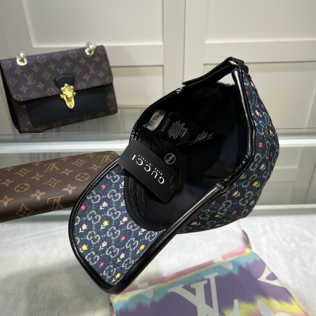 Gucci Baseball Hat With Floral Black Gucci Hat - Soul Replicas