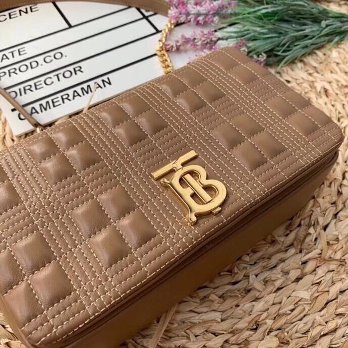 Burberry Quilted Medium Lola Bag Monogram Brown For Women. Women-s Bags 11in/28cm 80208481 - Soul Replicas