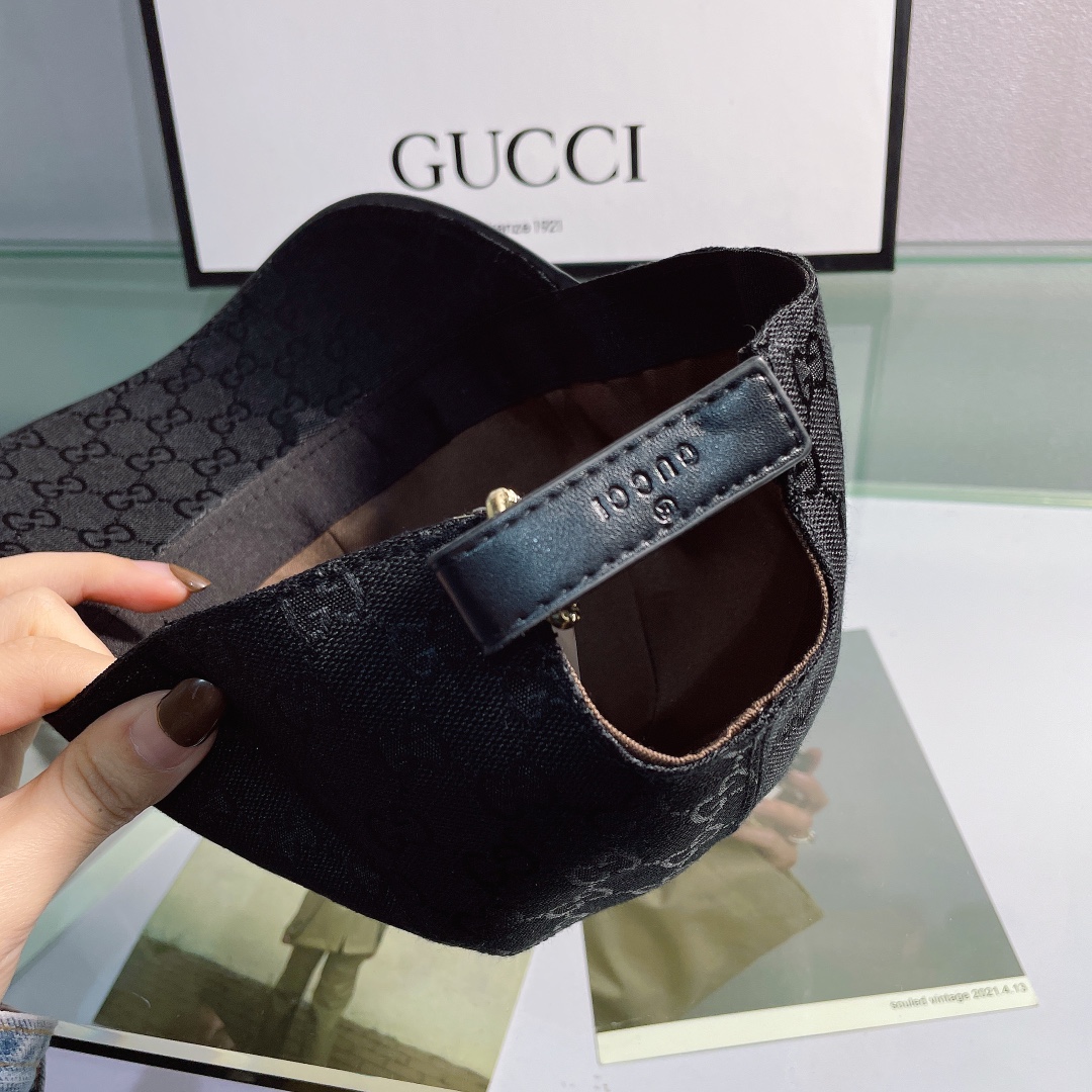 Gucci Canvas Baseball Cap Black - Soul Replicas