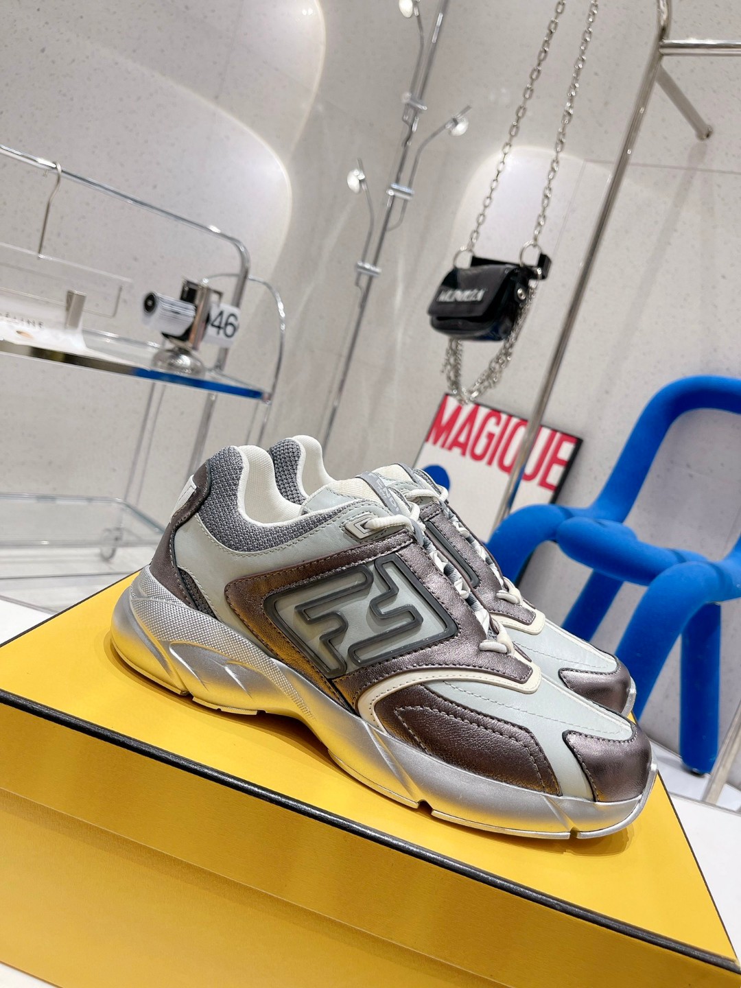 Fendi Nubuck Faster Grey Blue For Women - Soul Replicas