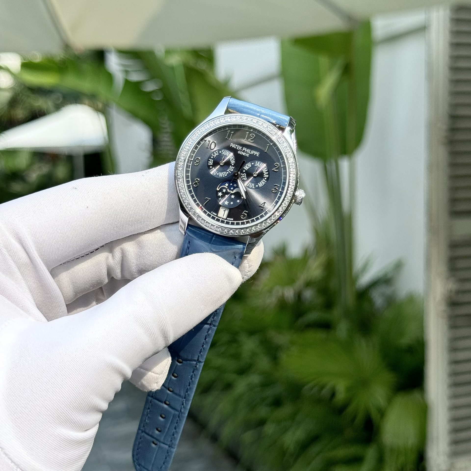 Patek Philippe Replica Watches Complications 4947G Blue Dial Leather Strap 38mm - Soul Replicas