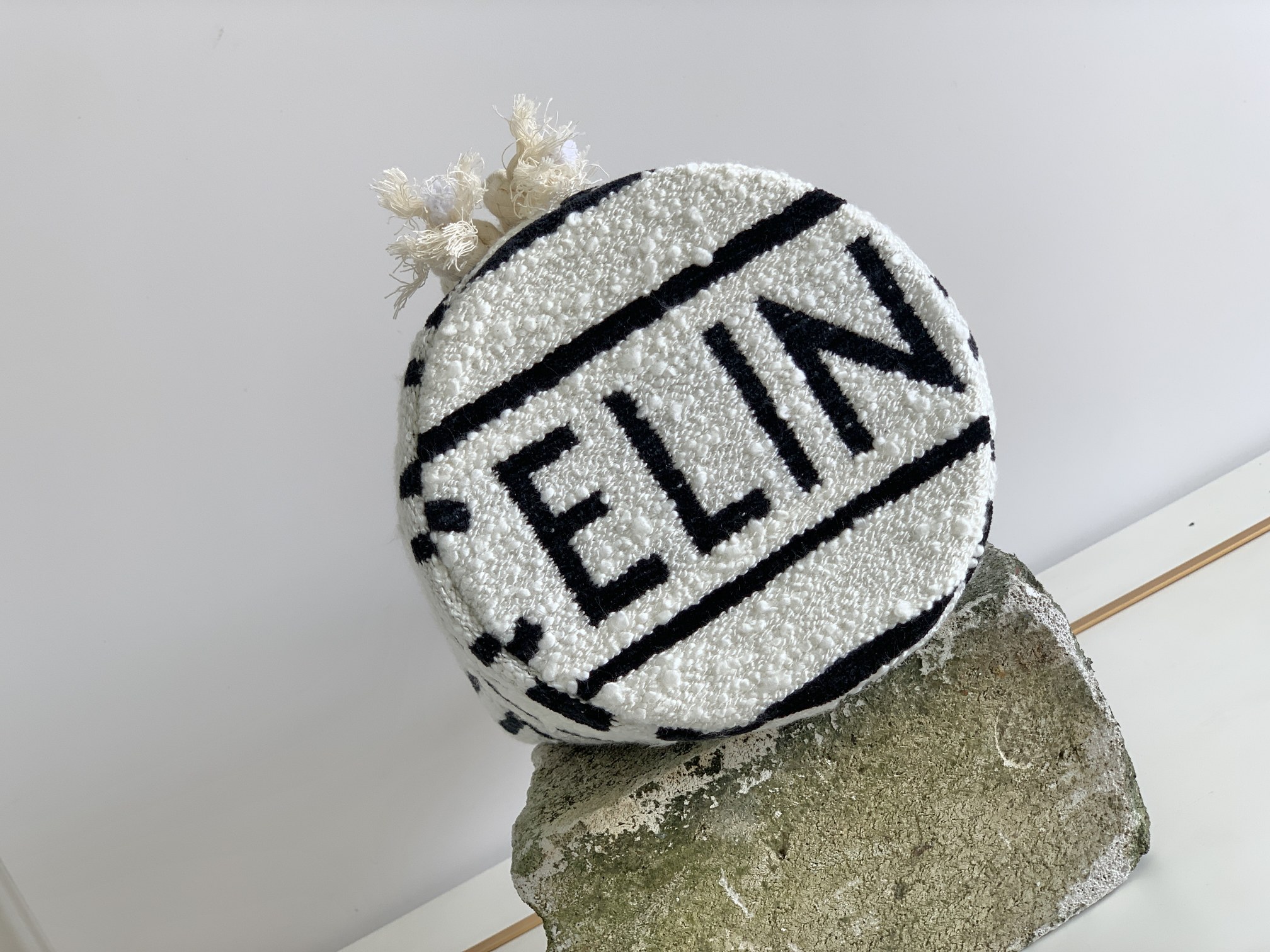 Celine Teen Drawstring In Textile With Celine All-Over White/Black For Women 7in/19cm - Soul Replicas