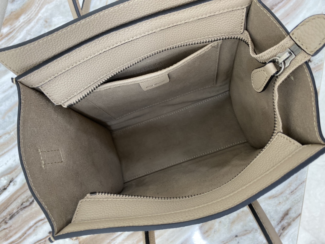 Celine Nano LuGucciage Bag In Drummed Light Brown For Women 8in/20cm 189243DRU.03UN - Soul Replicas