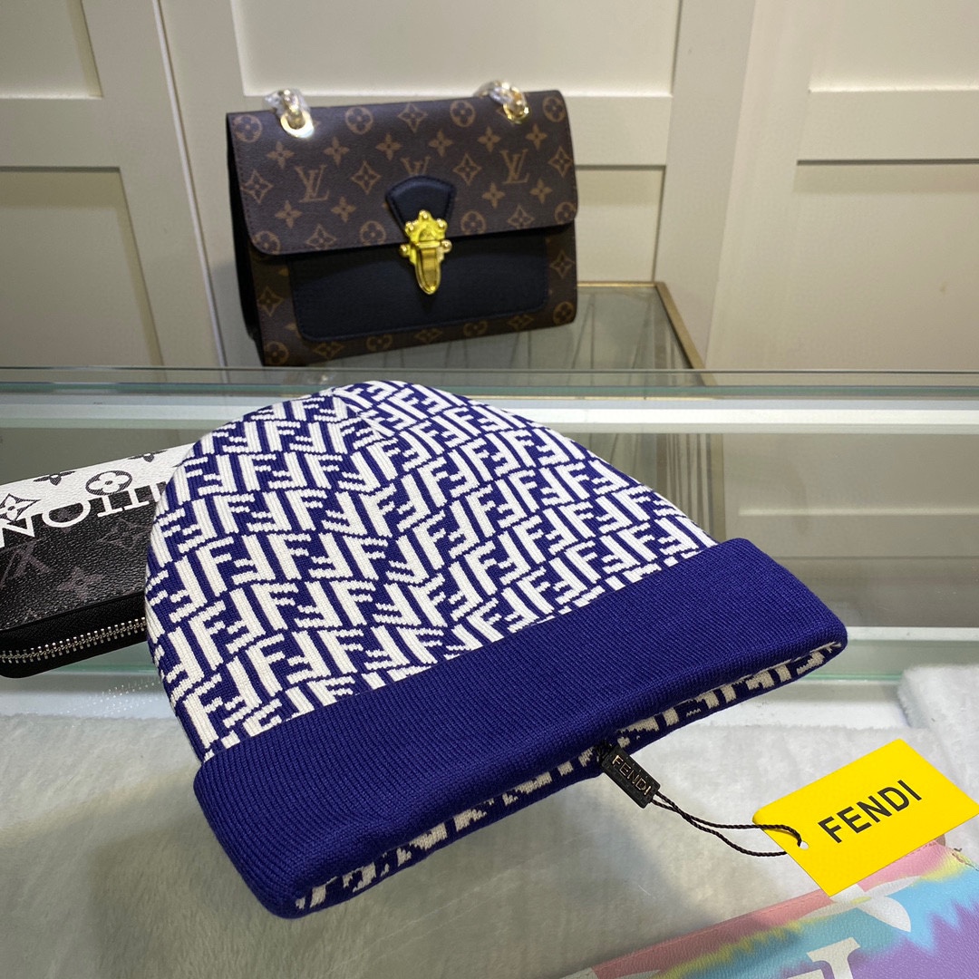 Fendi Beanie In Blue - Soul Replicas