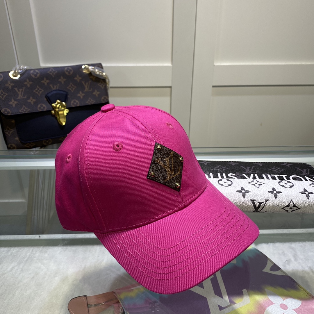 Louis Vuitton Embroidered Logo Baseball Cap Pink LV Cap - Soul Replicas