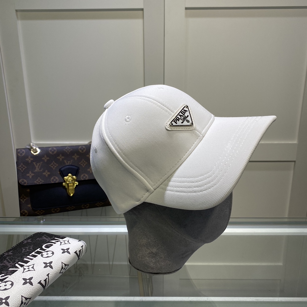 Prada Drill Baseball Cap White Prada Cap - Soul Replicas