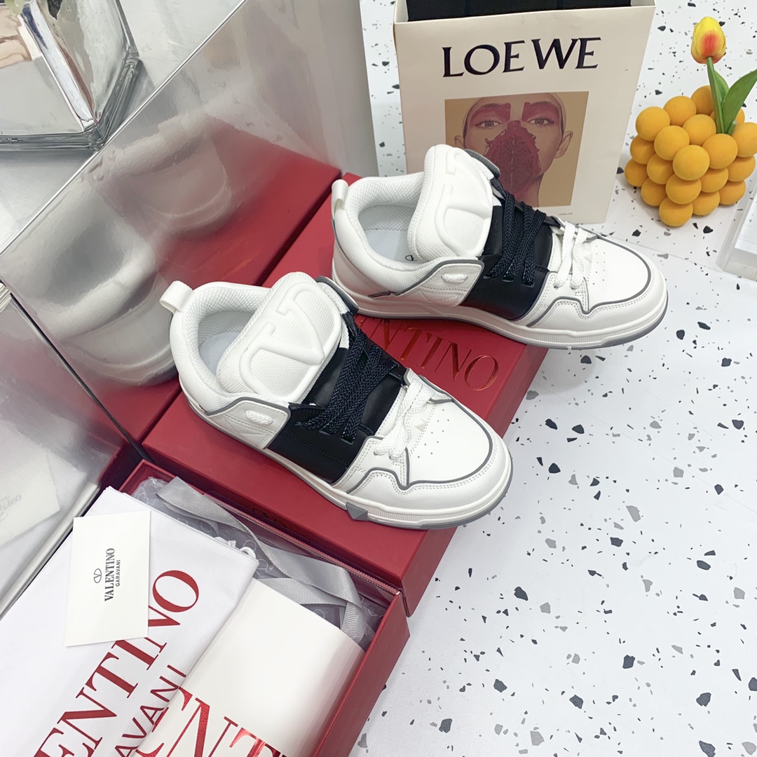 Valentino Garavani Open Skate Sneakers With Patent Band Black For Women WS0FB1DXI - Soul Replicas