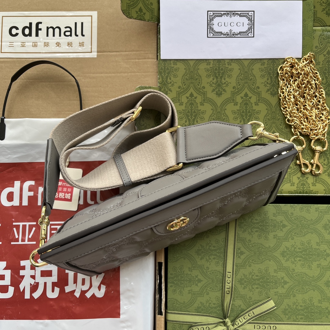 Gucci Matelassé Small Bag Grey For Women. Women-s Bags 10.2in/26cm Gucci‎ ‎702200 UM8HG 1563 - Soul Replicas