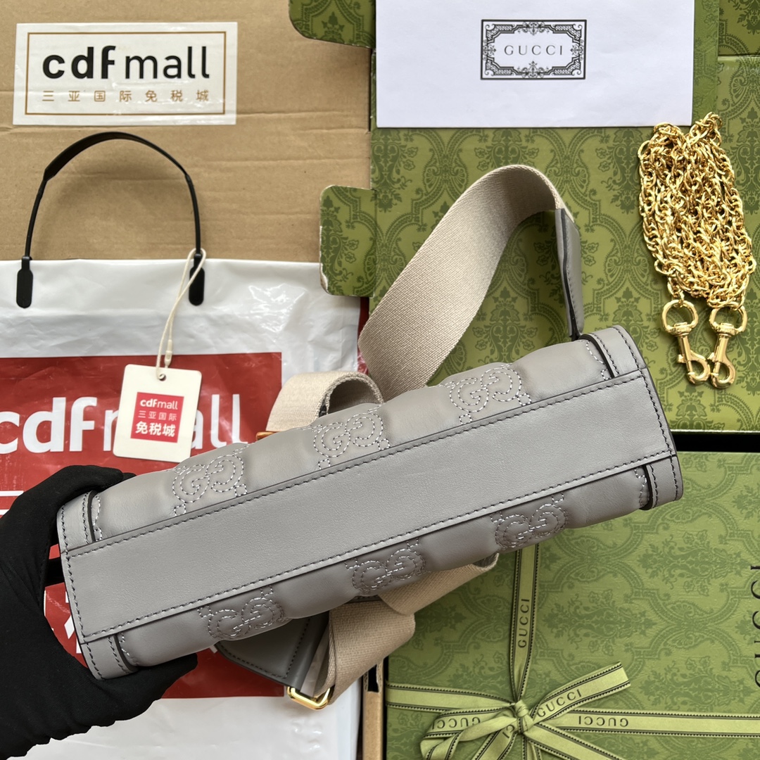 Gucci Matelassé Small Bag Grey For Women. Women-s Bags 10.2in/26cm Gucci‎ ‎702200 UM8HG 1563 - Soul Replicas