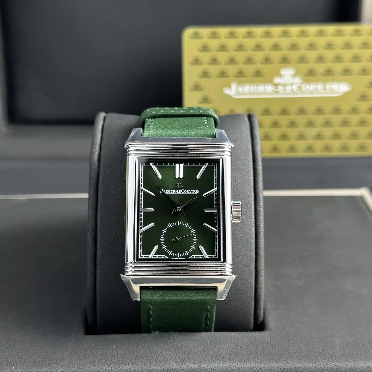Jaeger Lecoultre Replica Watch Dial Green Leather Strap 30x40mm - Soul Replicas