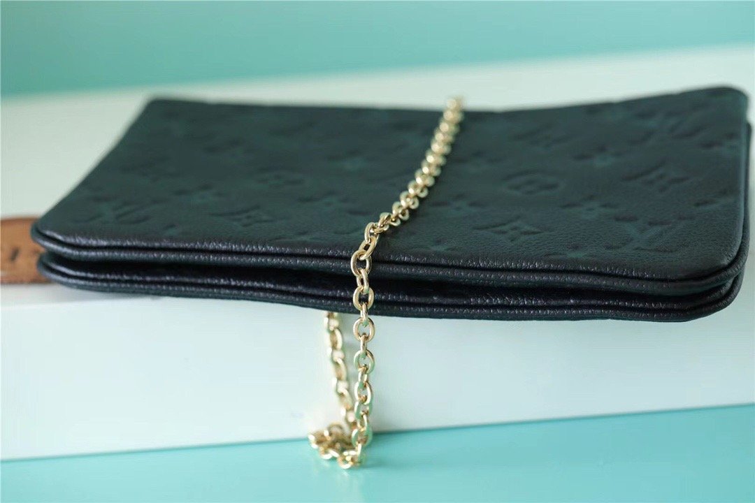 Louis Vuitton Double Zip Pochette Monogram Empreinte Black For Women. Women-s Handbags. Shoulder and Crossbody Bags 7.9in/20cm LV M68568 - Soul Replicas