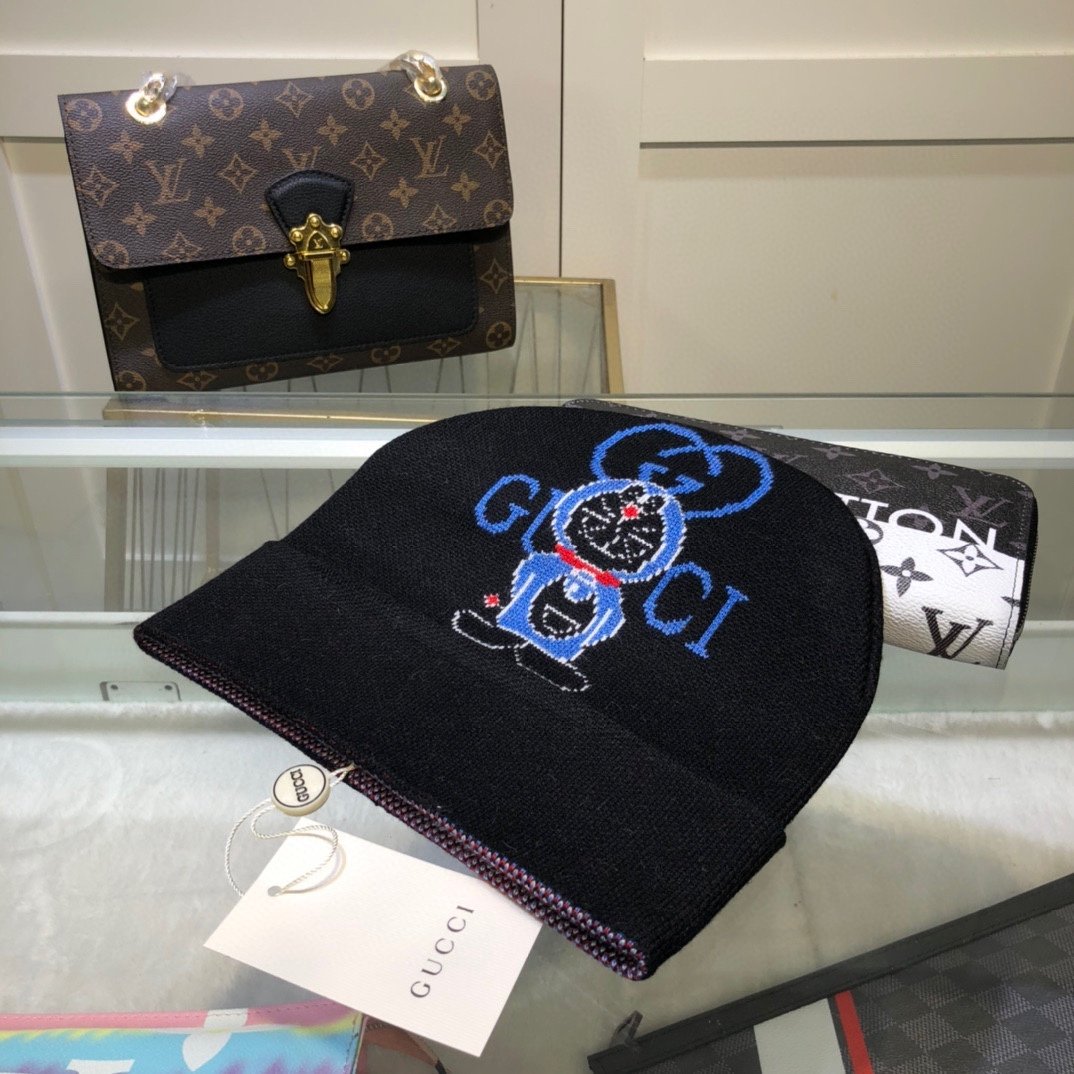 Gucci Beanie Cashmere In Black - Soul Replicas