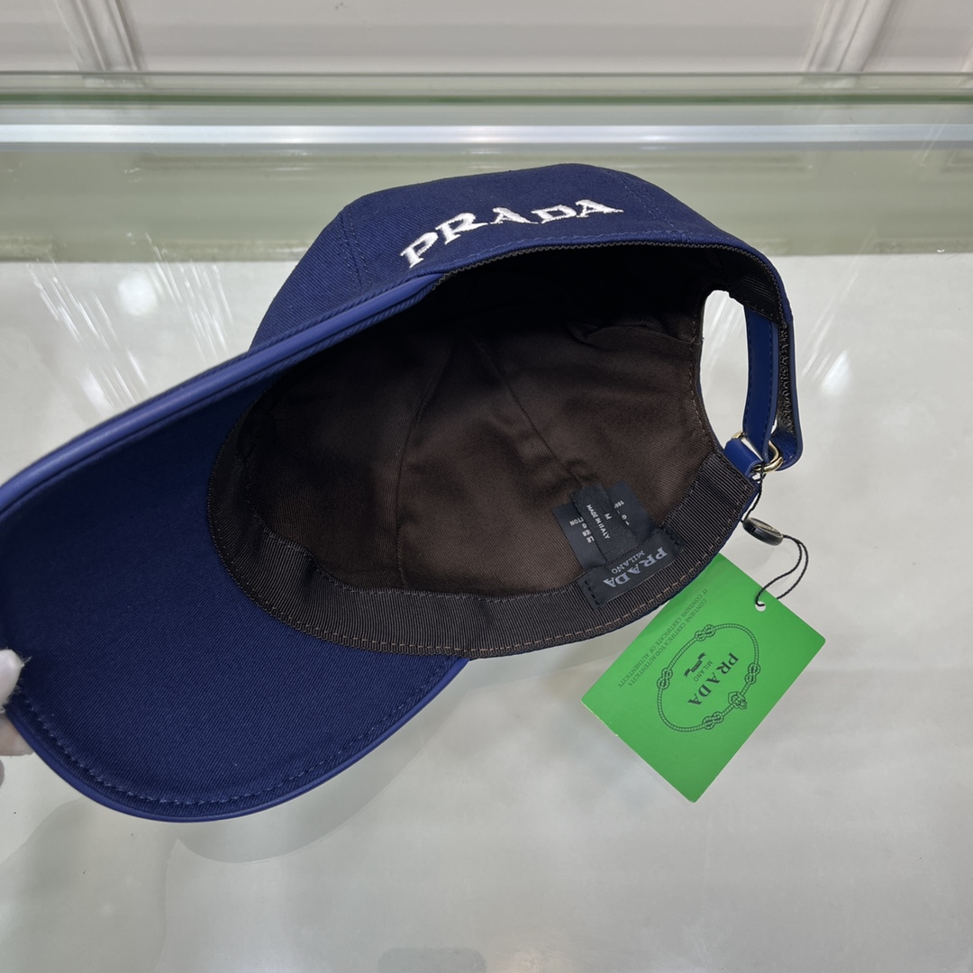 Prada Drill Baseball Cap Dark Blue Prada Cap - Soul Replicas