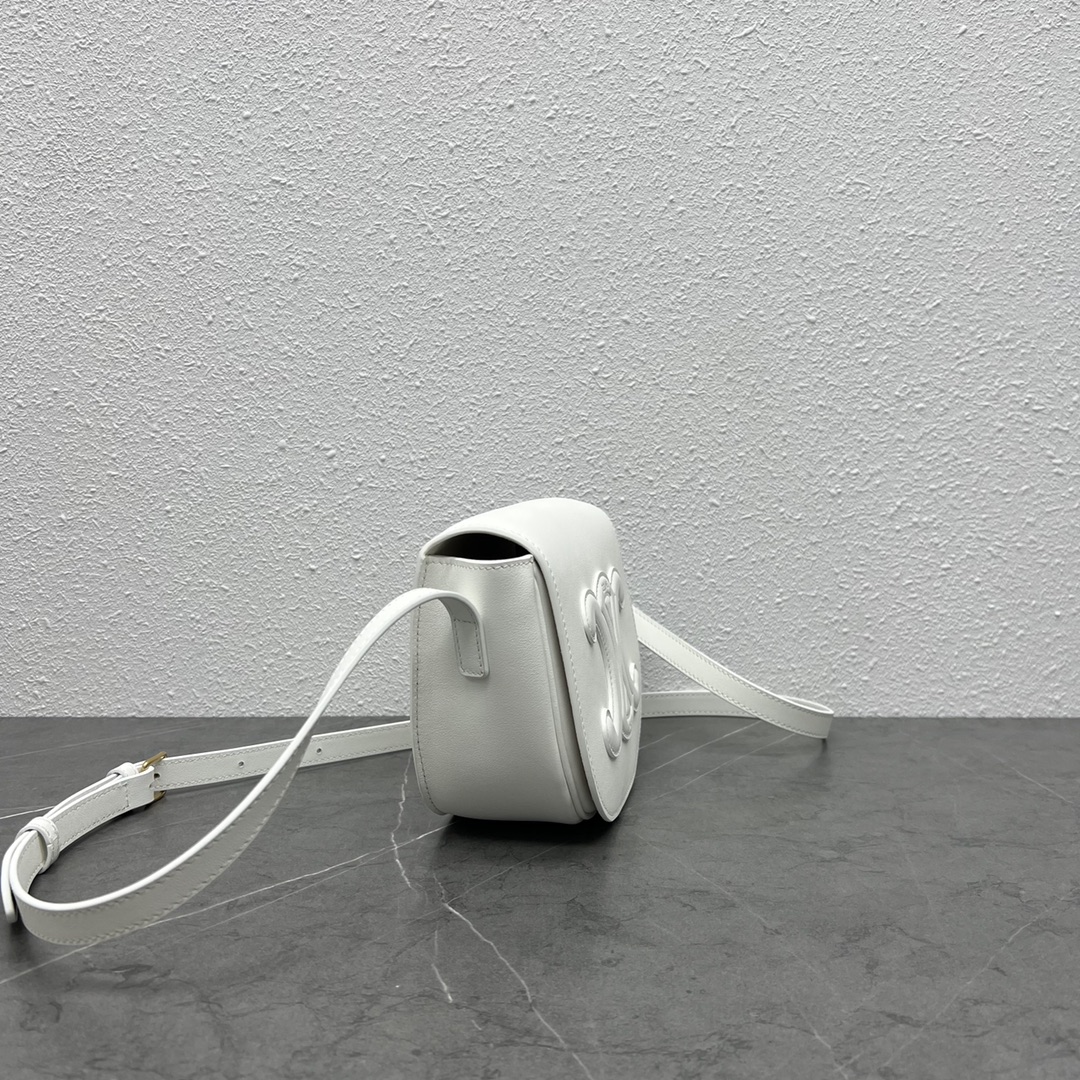 Celine Folco Cuir Triomphe White For Women 7in/19cm 198263DU3.01BC - Soul Replicas