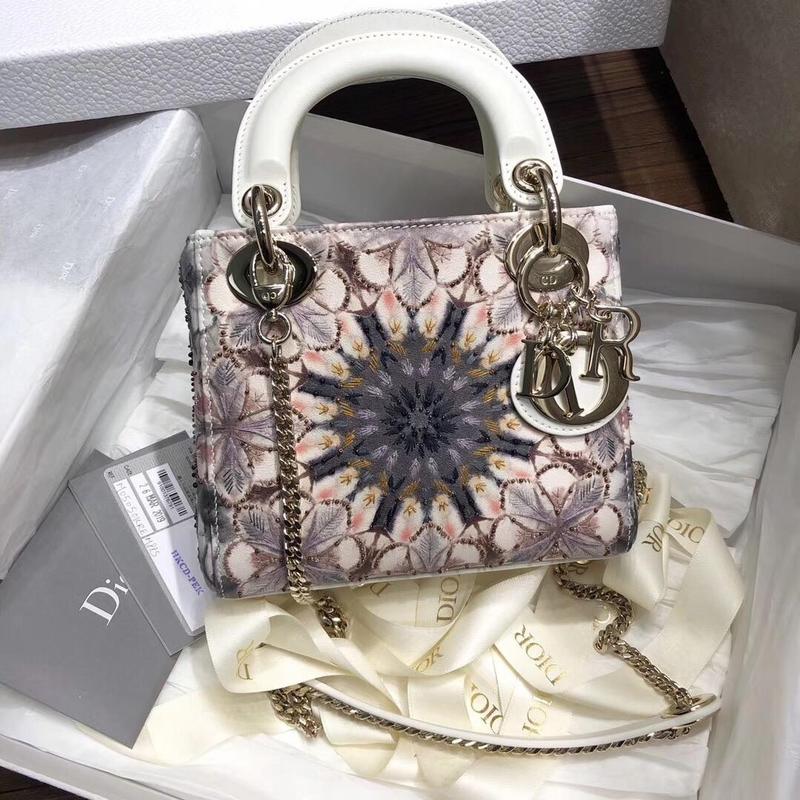 Christian Dior Medium Lady Dior Jardin De Midi Bag Multicolor Beige Black For Women 9.5in/24cm CD - Soul Replicas