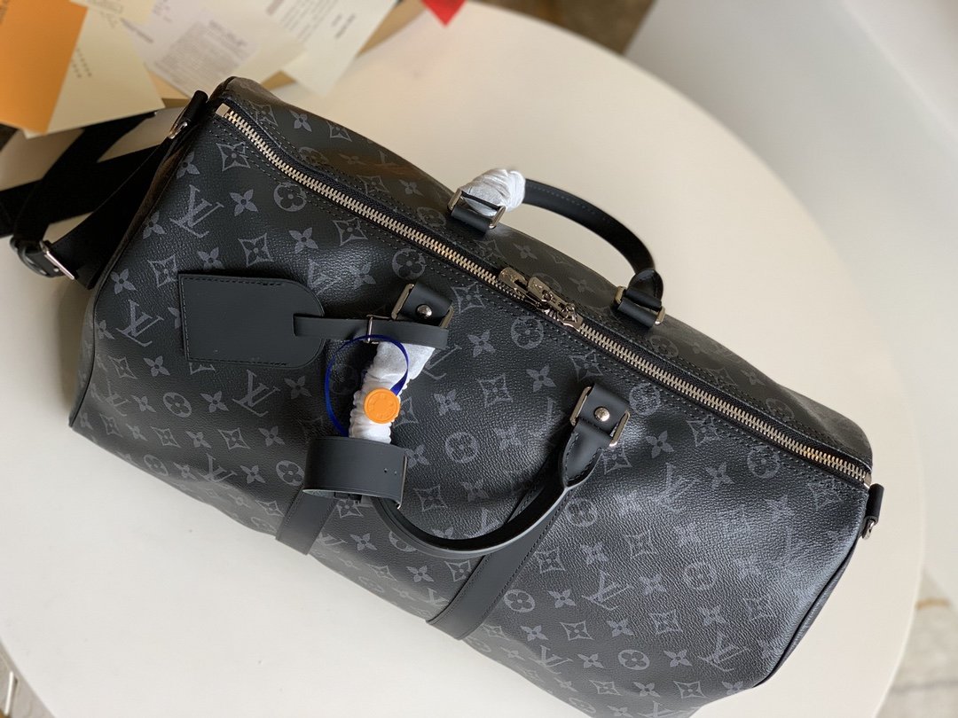 Louis Vuitton Keepall Bandouliere 45 Monogram Eclipse Canvas For Men. Men-s Bags. Travel Bags 17.7in/45cm LV M40569 - Soul Replicas