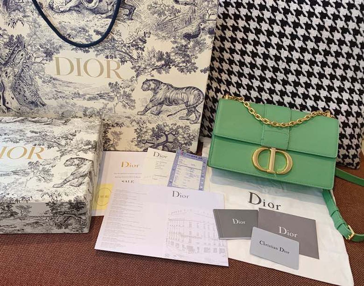 Christian Dior 30 Montaigne Chained Bag Deep Mint Green Box For Women 24cm/9in CD - Soul Replicas