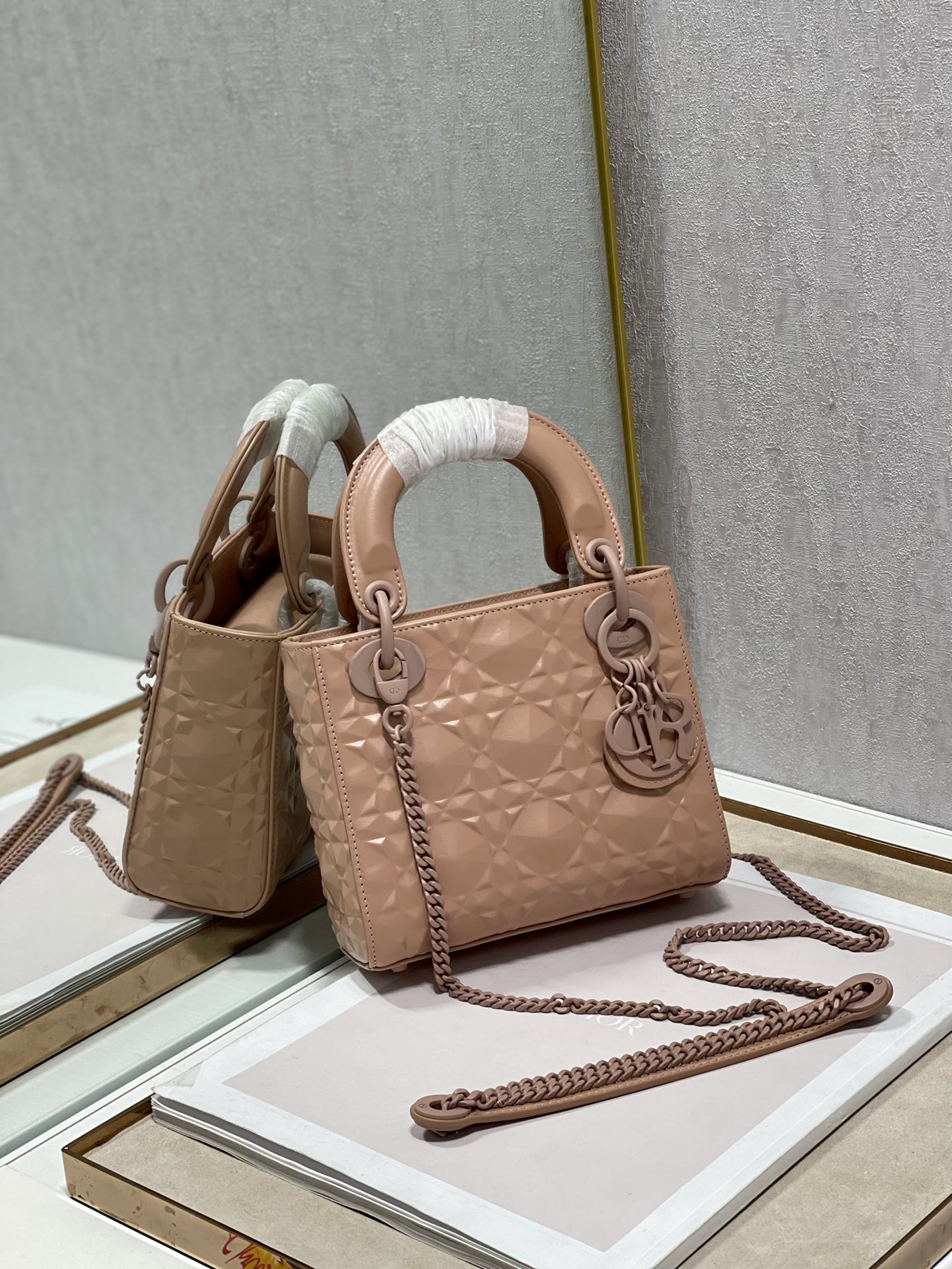 Christian Dior Mini Lady Dior Bag Cannage with Beaded Motif. Brown. For Women Women's Handbags. Crossbody Bags. 18cm CD - Soul Replicas