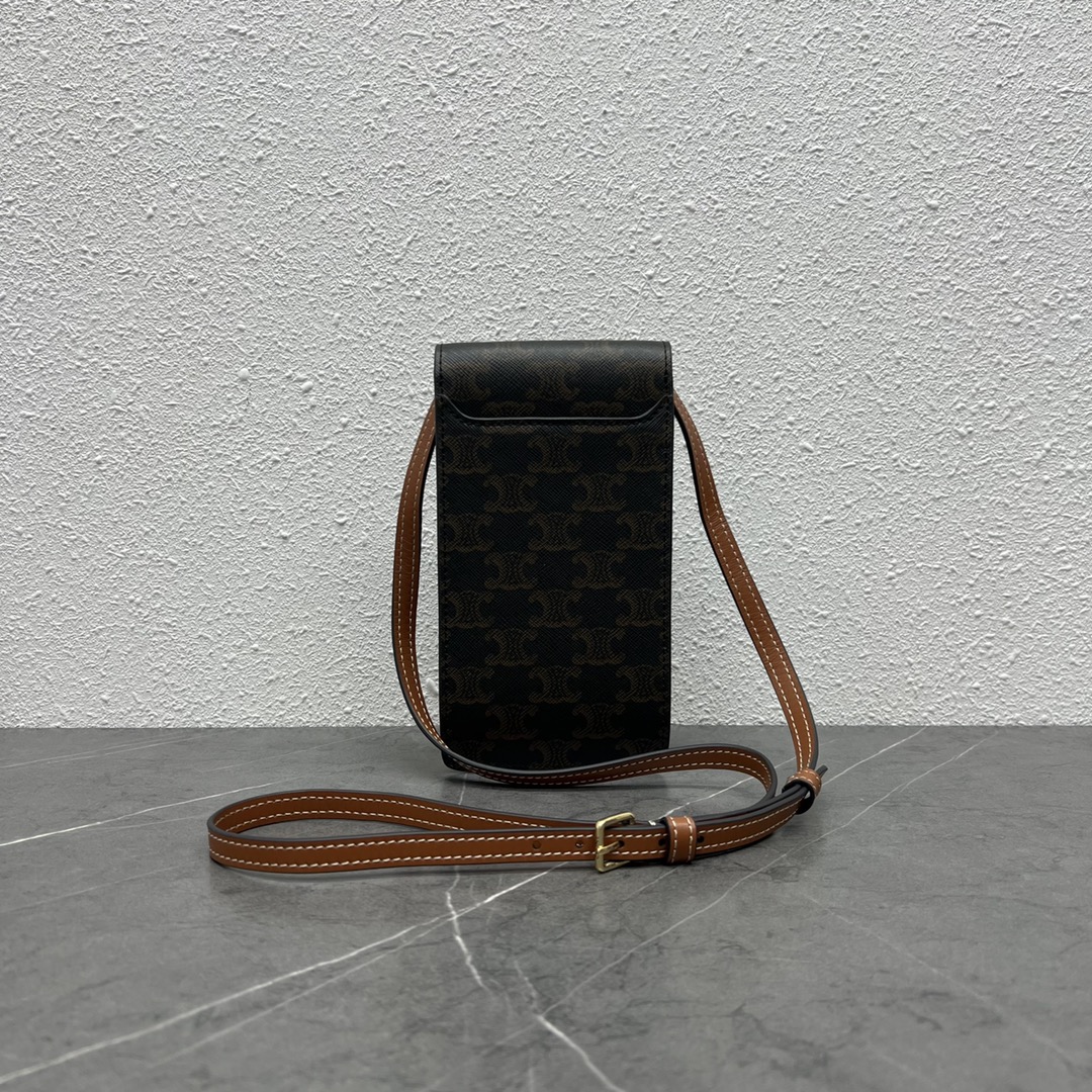Celine Vertical Mobile Pouch Triomphe Tan For Women 6in/19cm 10j092dqb.04LU - Soul Replicas