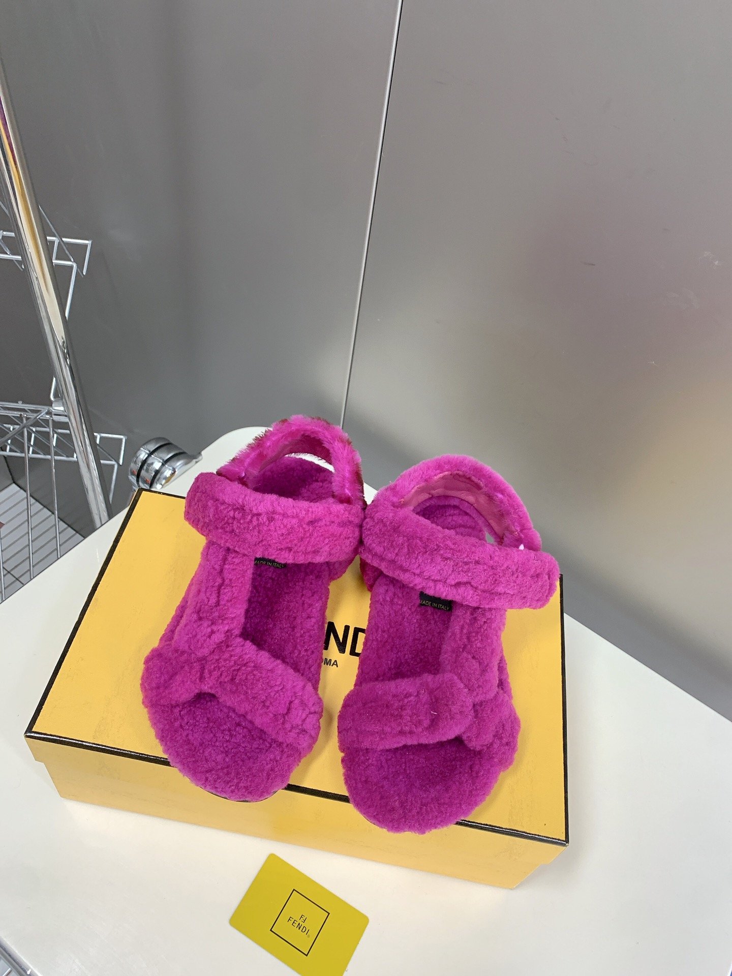 Fendi First Shearling Sandal Pink For Women - Soul Replicas