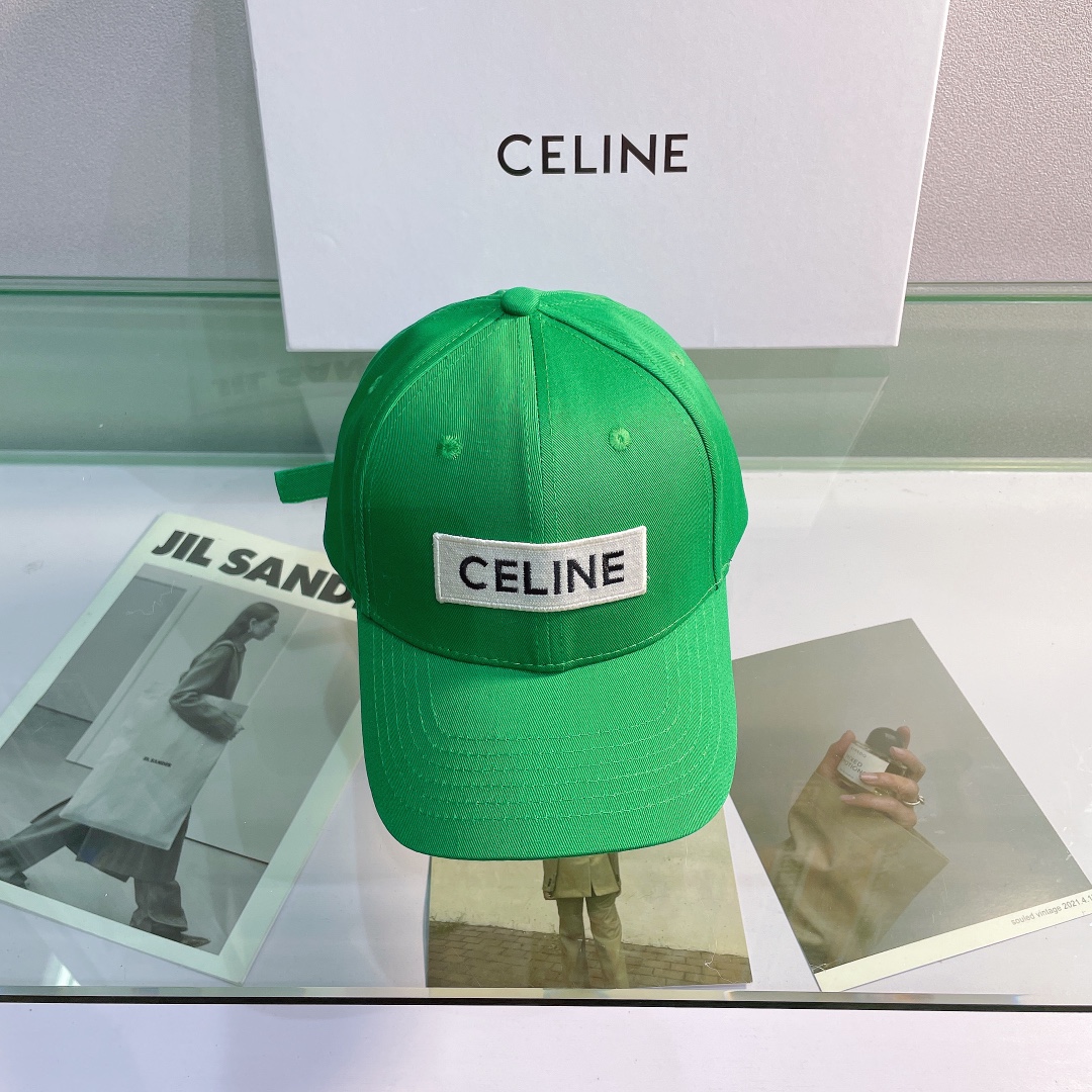 Celine Baseball Cap In Cotton Green - Soul Replicas