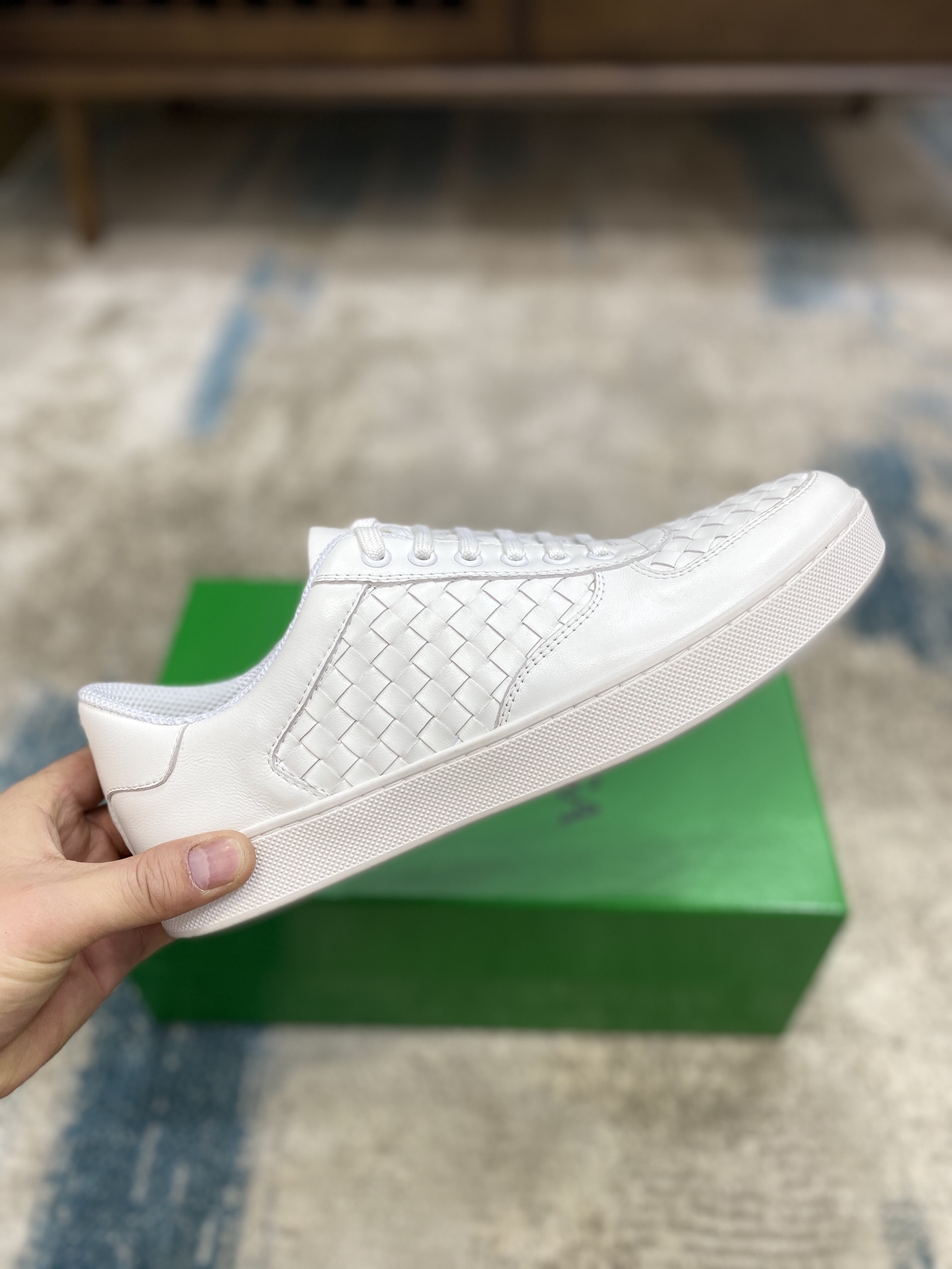 Bottega Veneta Men's With Wave Line Sneakers White For Men - Soul Replicas