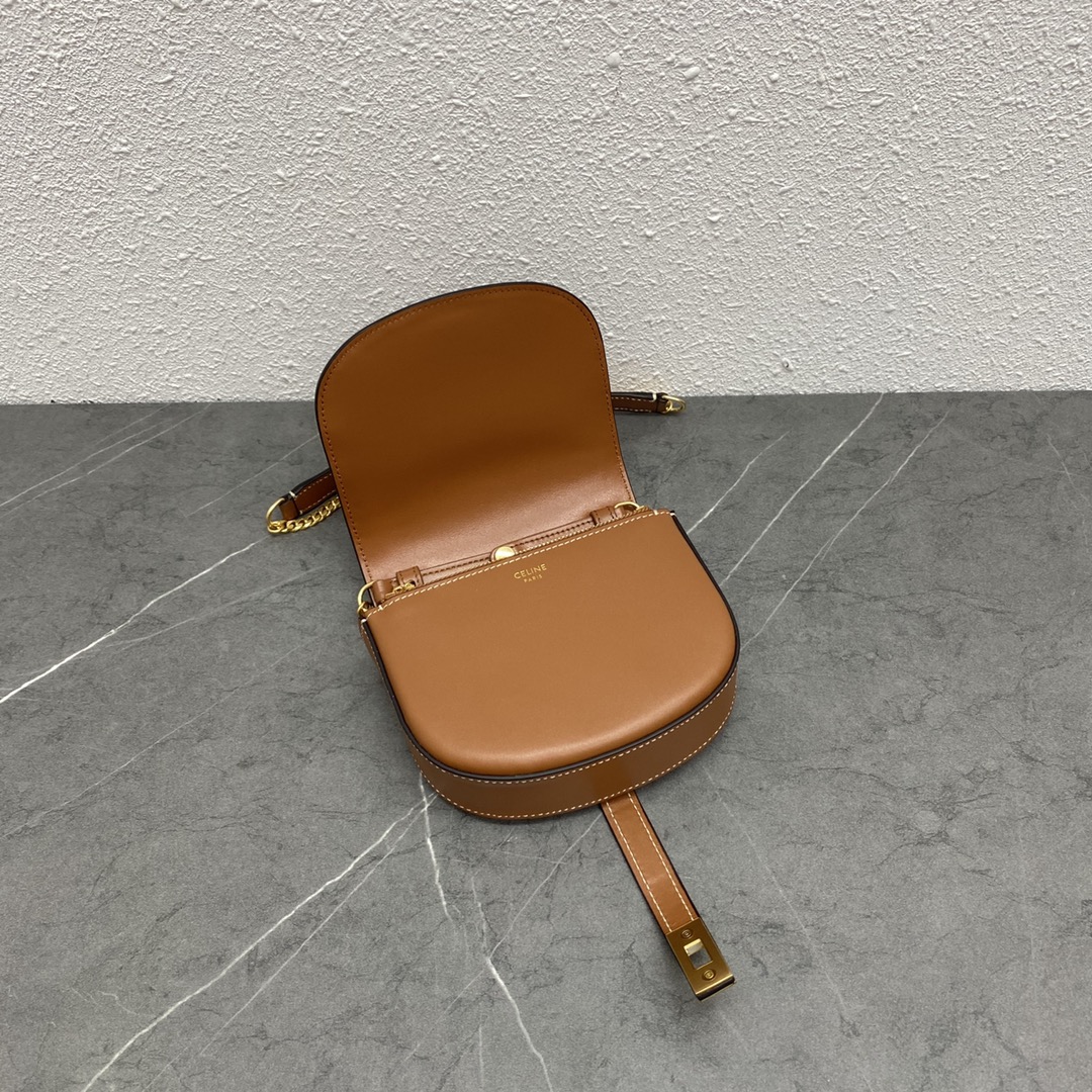 Celine Small 16 Wallet On Chain Tan For Women 6in/14cm 10G453CQ7.04LU - Soul Replicas