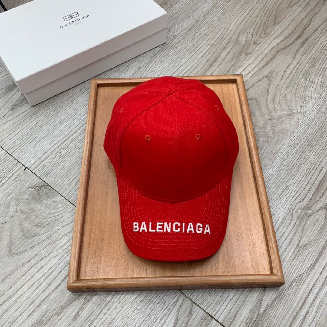 Balenciaga Logo Visor Cap In Red - Soul Replicas