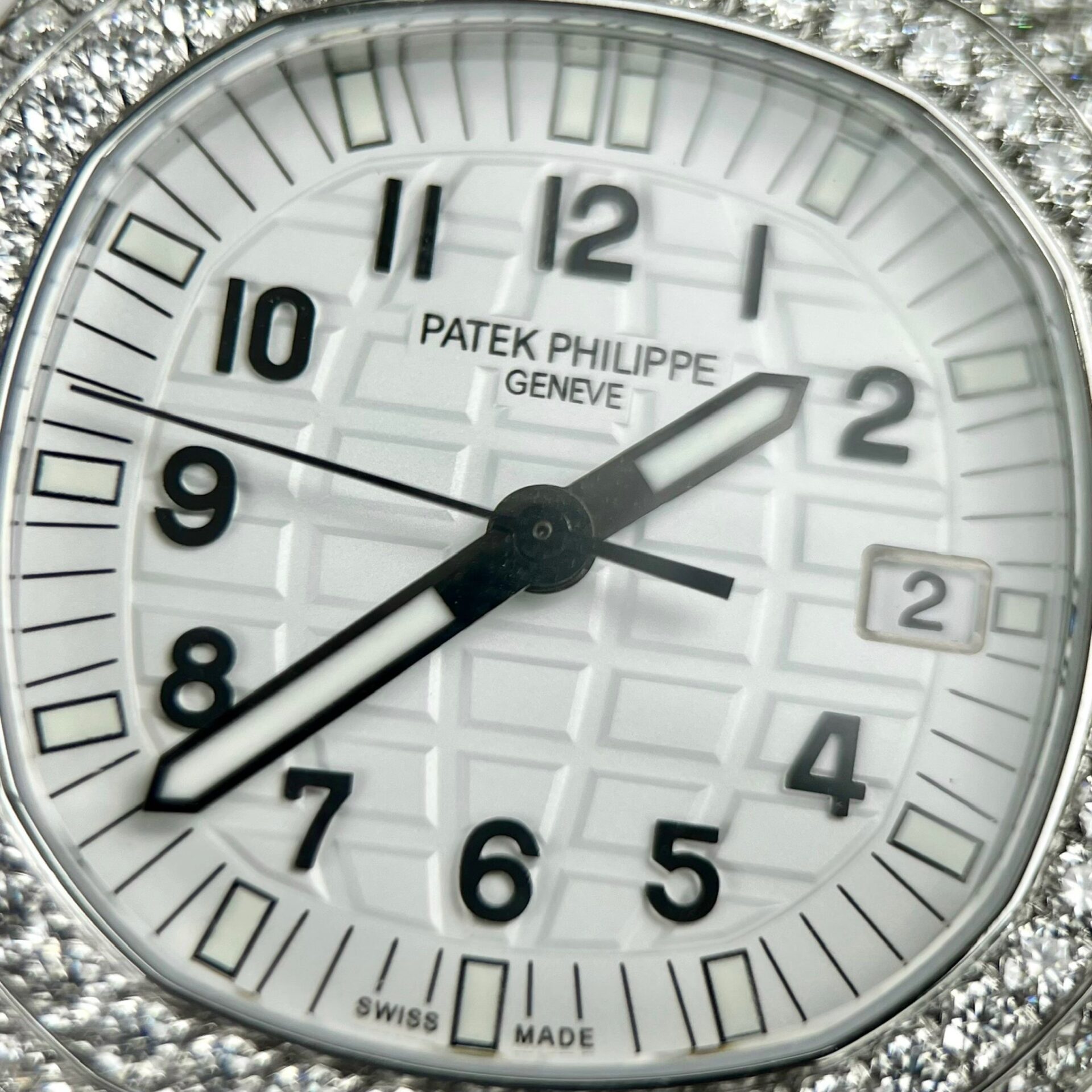 Patek Philippe Replica Watch Aquanaut 5069G Custom Full Moissanite Diamonds PPF Factory 35.2mm - Soul Replicas