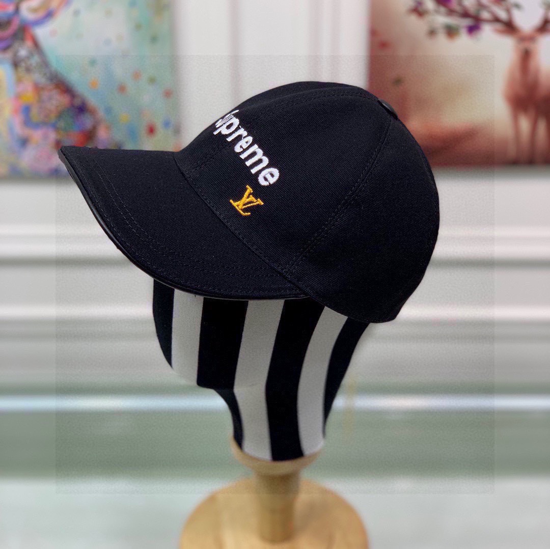 Louis Vuitton Supreme Cap Black LV Cap - Soul Replicas