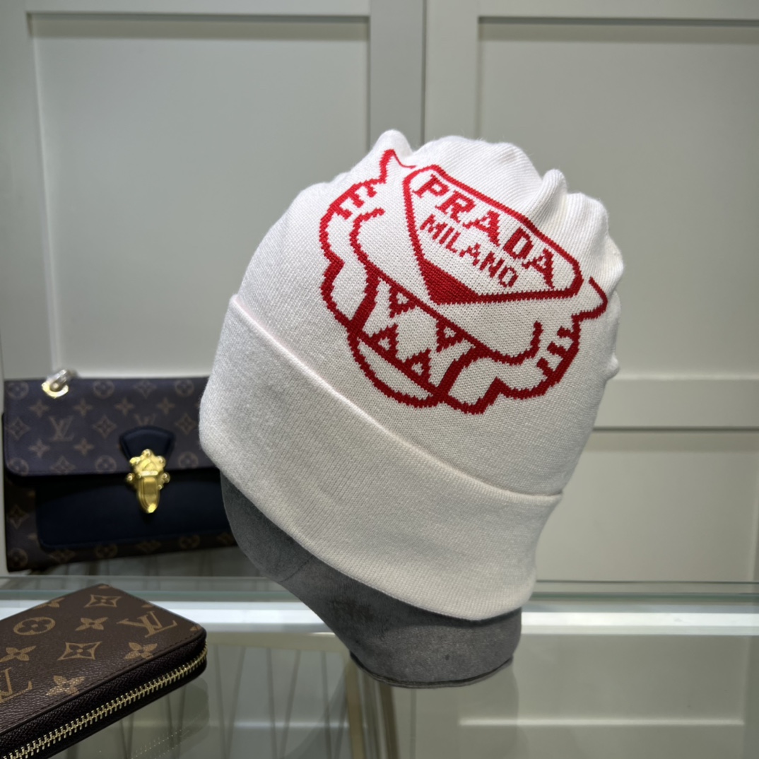 Prada Beanie In White - Soul Replicas