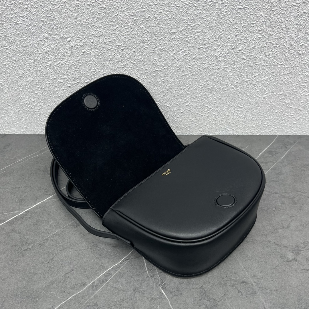 Celine Folco Cuir Triomphe With Studs Black For Women 7in/19cm - Soul Replicas