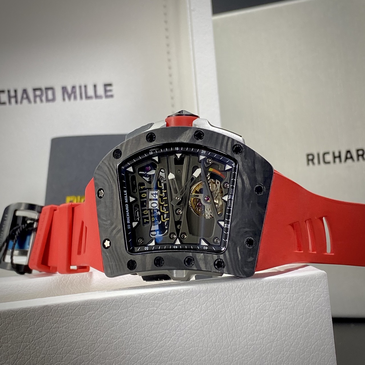 Richard Mille Fake Watch RM70-01 Carbon Red Rubber Strap 45mm - Soul Replicas