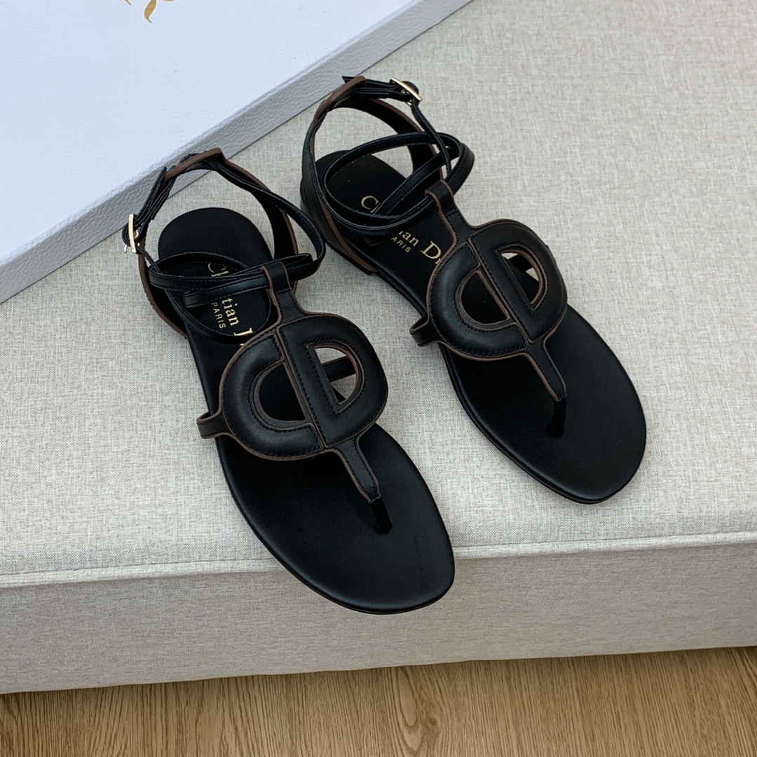Christian Dior D Club Sandal Black For Women CD - Soul Replicas