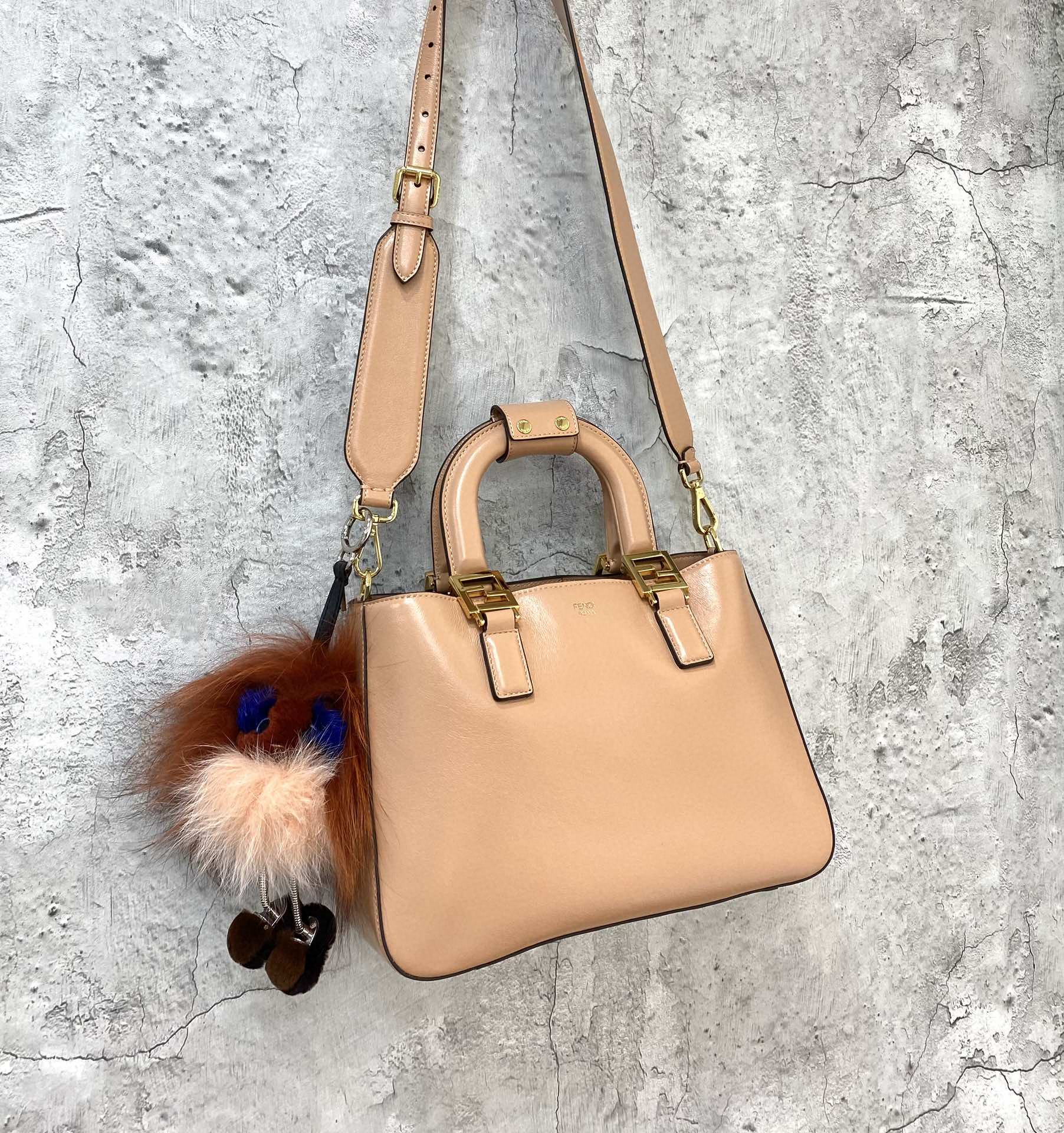 Fendi Medium FF Tote Shoulder Pink Bag For Woman 38cm/15in - Soul Replicas