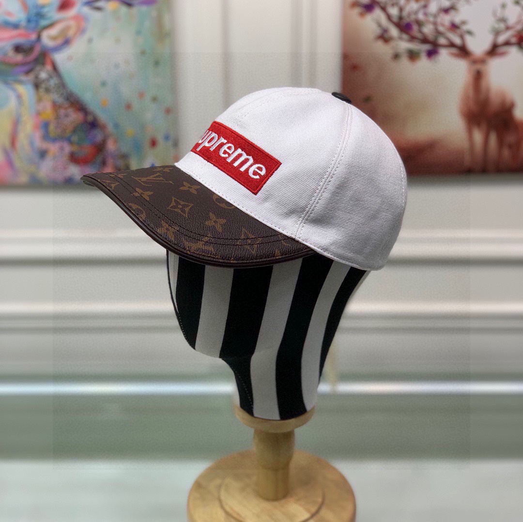 Louis Vuitton Supreme Cap White LV Cap - Soul Replicas