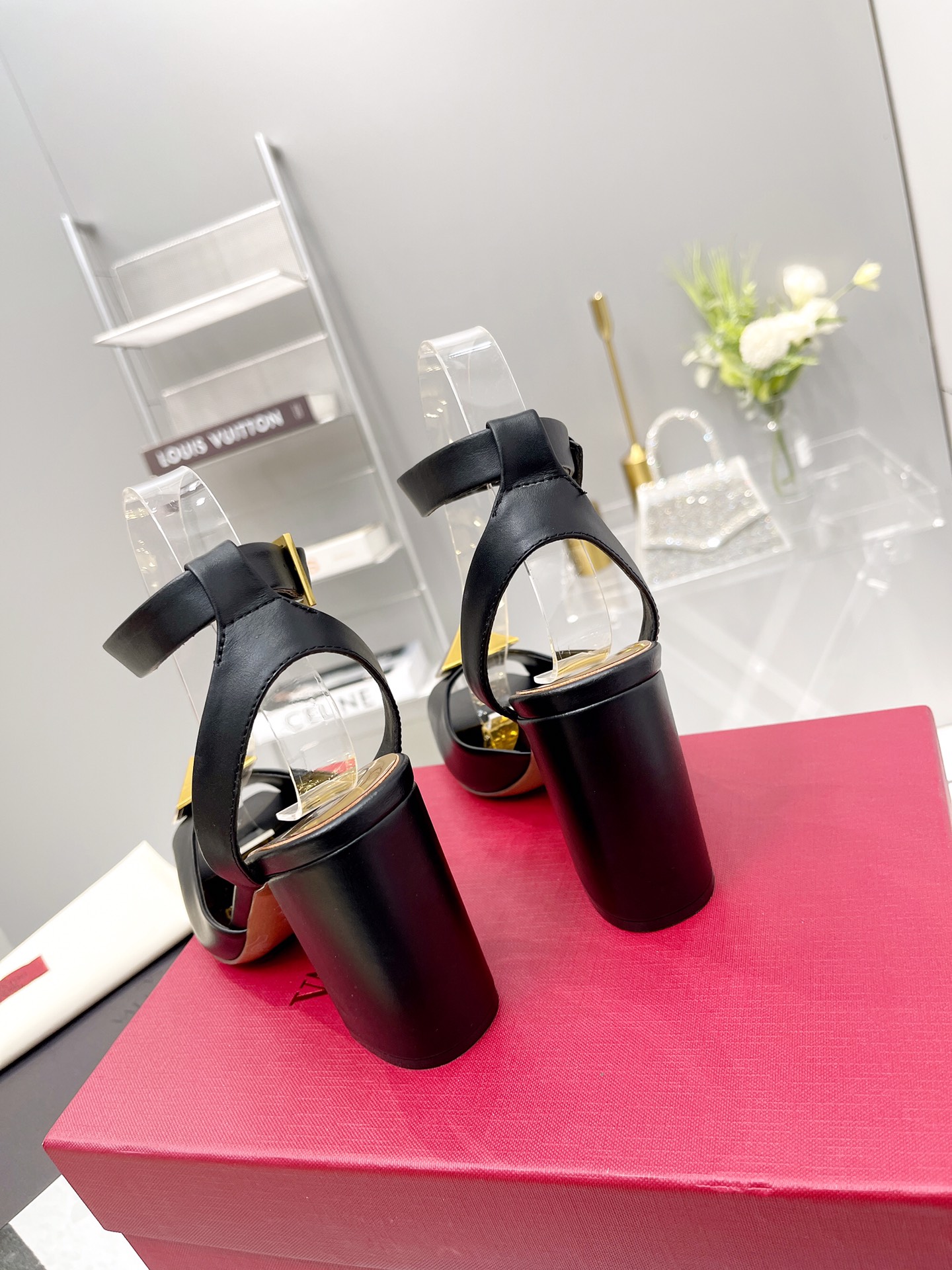 Valentino Garavani One Stud Sandal With Maxi Stud Embellishment Black For Women XW0S0EI6CYII16 - Soul Replicas