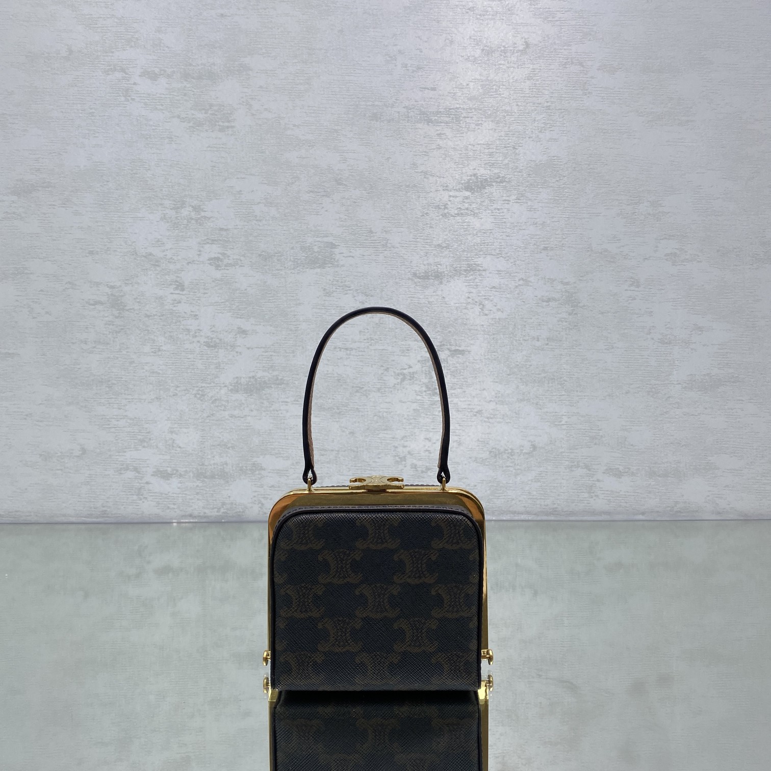 Celine Triomphe Minaudiere In Triomphe Canvas Brown For Women 4in/10cm - Soul Replicas