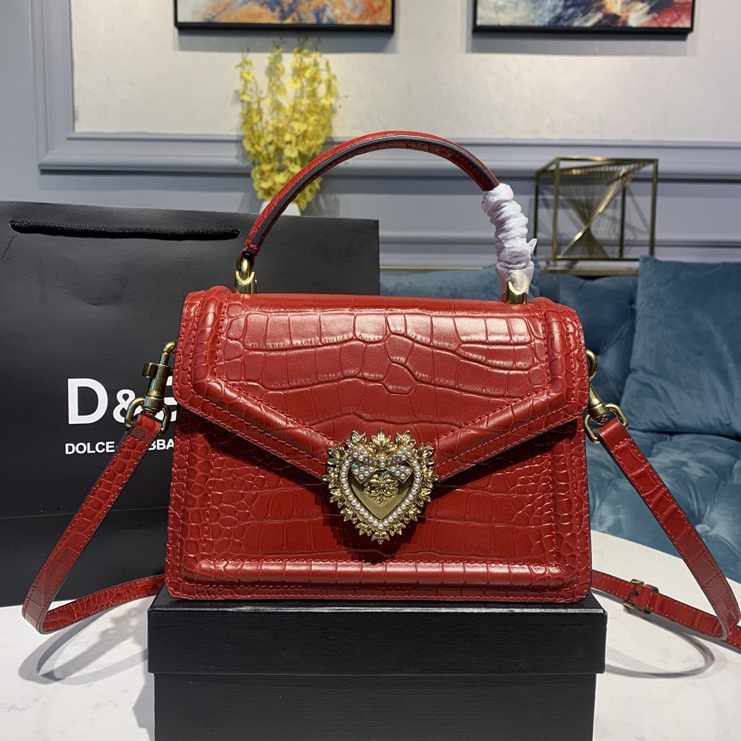 Dolce & Gabbana Medium Devotion Bag Red For Women 9.5in/24cm - Soul Replicas