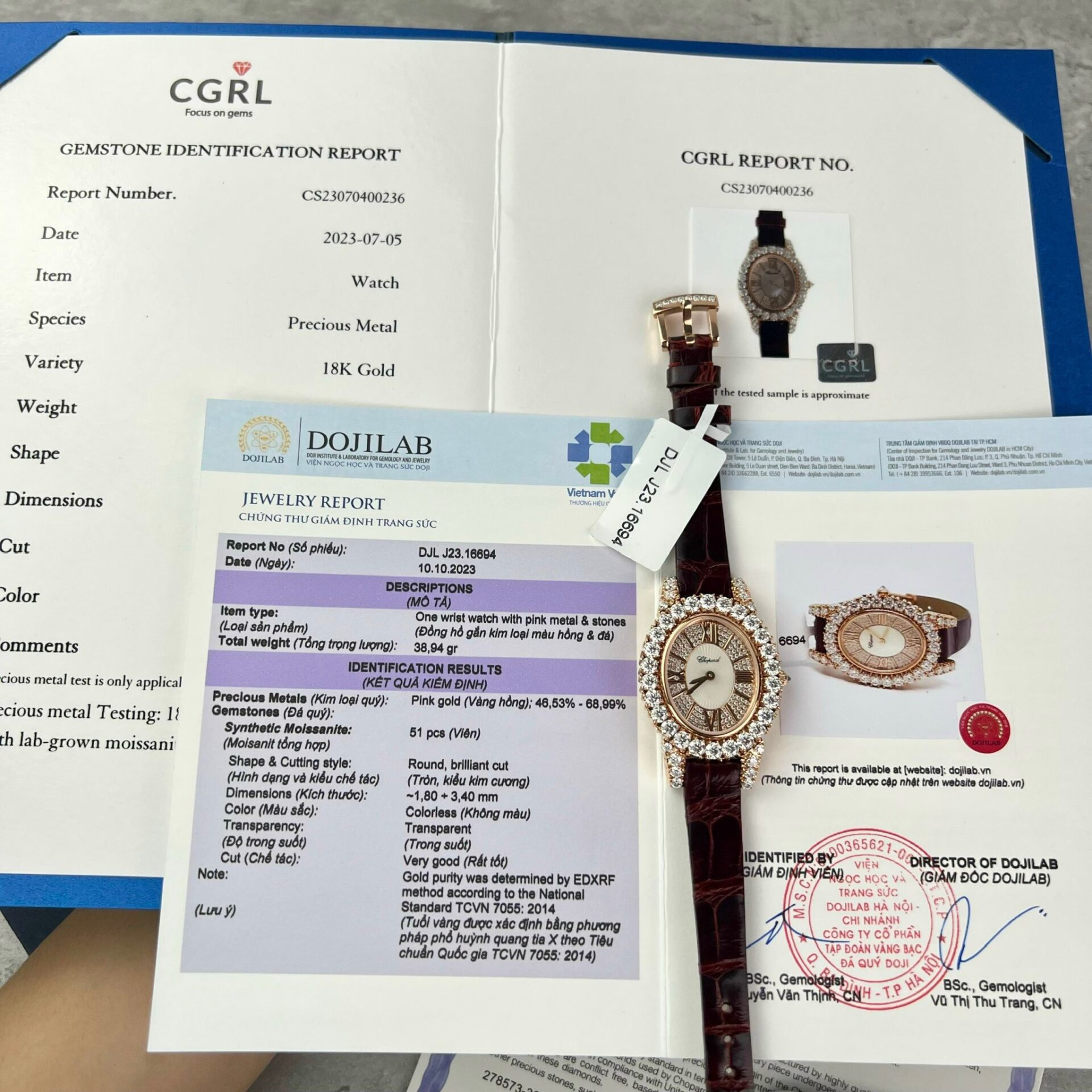 Chopard Replica Watch With Moissanite Diamonds 18K Gold Wrapped 34mm - Soul Replicas