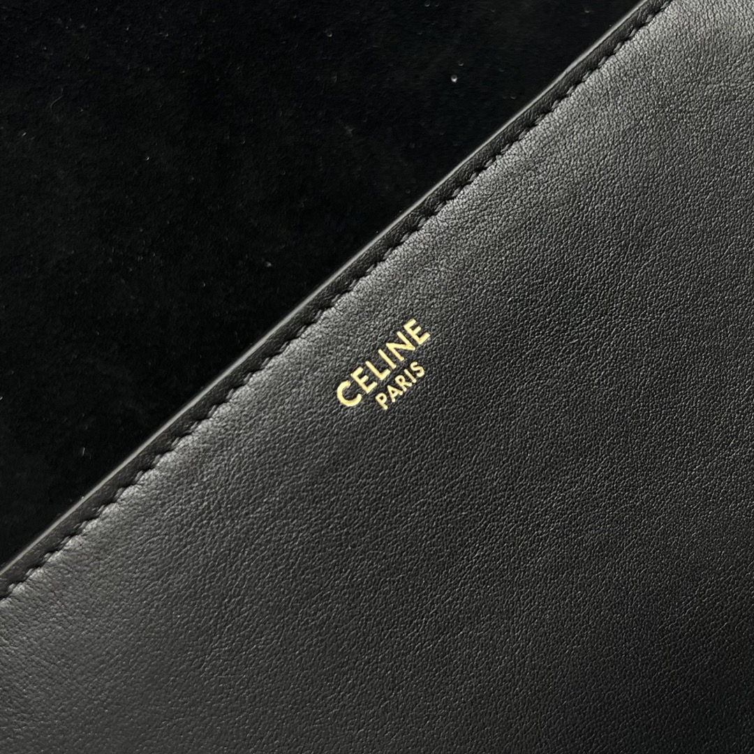 Celine Folco Cuir Triomphe With Studs Black For Women 7in/19cm - Soul Replicas