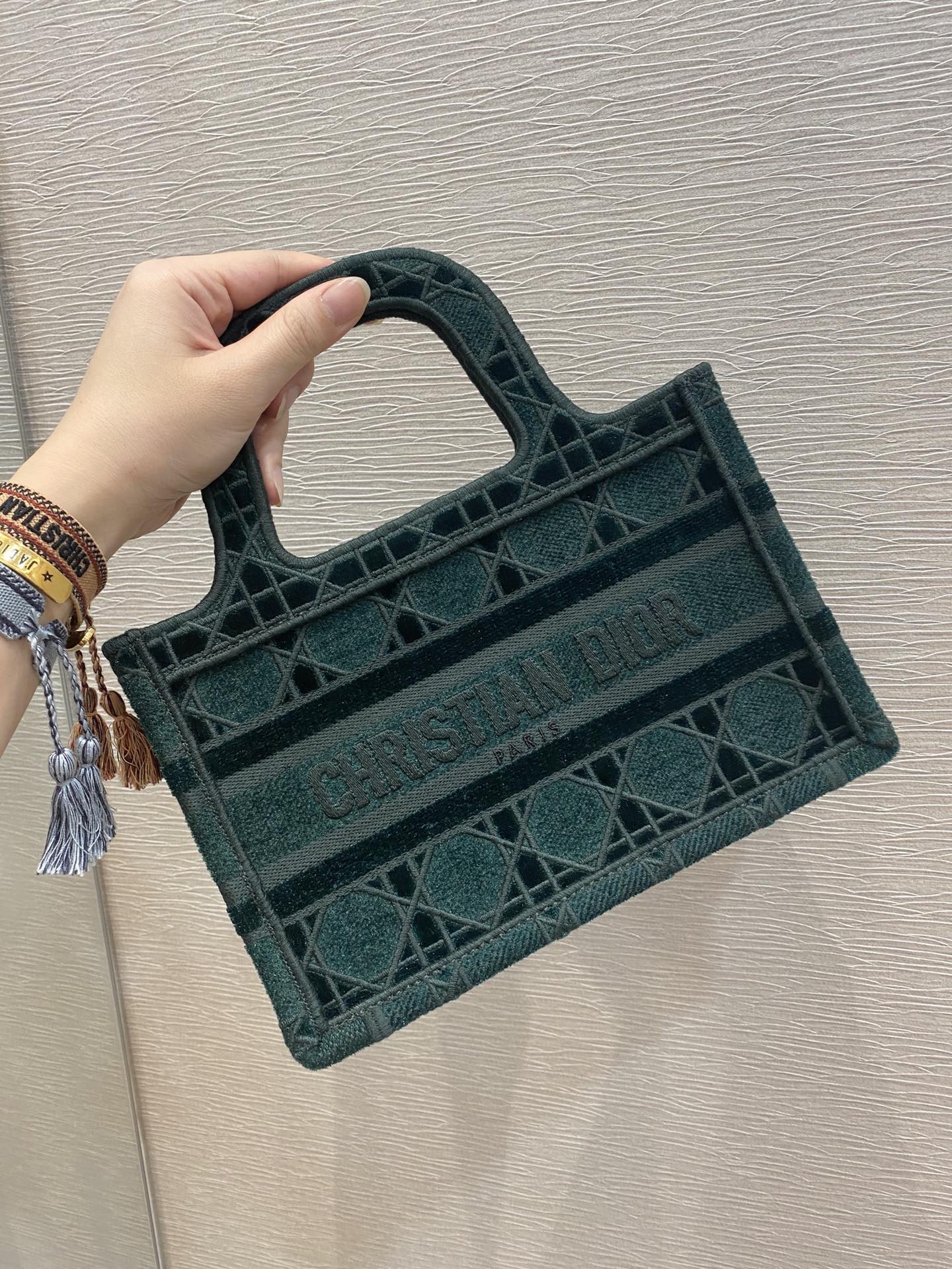 Christian Dior Mini Dior Book Tote Oblique Blue Canvas For Women 23cm/9in CD - Soul Replicas